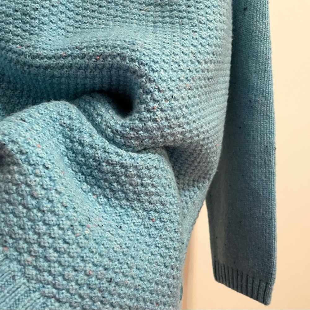 Talbots Aqua Blue Donegal Tweed Tunic Sweater w/ Sabrina Collar Size 2X Petite - Picture 7 of 11